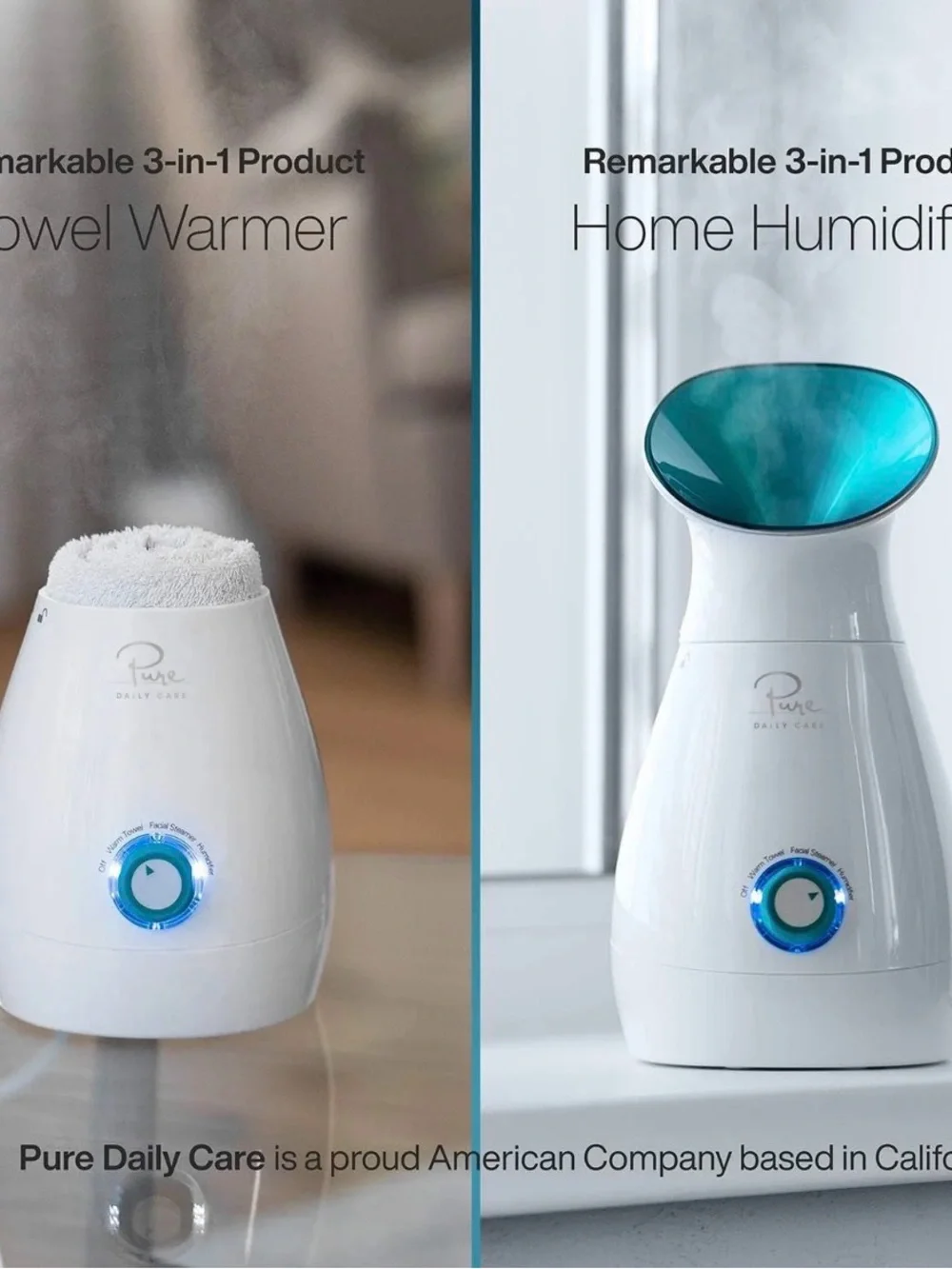 New Pure Nanosteamer 3-in-1 Ionic Facial Steamer in White/Teal with Skin Kit